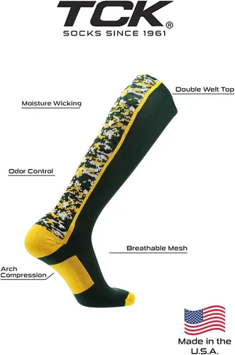 Miniatura 10 de TCK Calcetines de béisbol para jóvenes, niños u hombres, con diseño de camuflaje digital y longitud hasta por encima de la pantorrilla