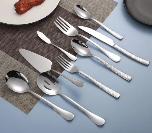 Miniatura 5 de Juego de cubiertos con utensilios para servir, juego de cubiertos de acero inoxidable para 4 cubiertos, incluye tenedores, cucharas, cuchillos