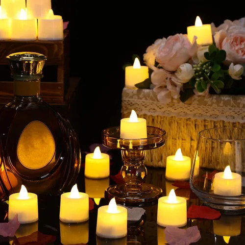 Miniatura 6 de Coume 6000 pétalos de rosa artificiales con 72 velas LED sin llama, decoraciones románticas, velas falsas, decoraciones de aniversario para el día