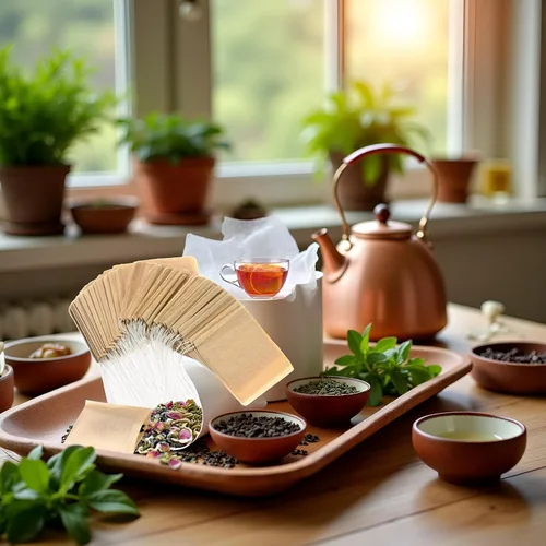 Miniatura 7 de 100 bolsas de té desechables marrones para té de hojas sueltas, bolsas de filtro de té sin blanquear con cordón y compostables, coladores y filtros