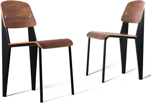 Miniatura 8 de LOKKHAN Sillas de comedor, sillas vintage de madera de metal para el hogar, desayuno, cafetería, taburete de respaldo, silla de estudio, sillas