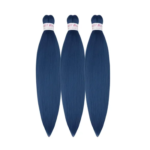 Miniatura 28 de Pelo corto negro trenzado preestirado de 14 pulgadas para trenzas sin nudos, pelo sintético 1B trenzado para trenzas Bob Box