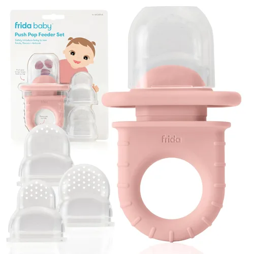 Miniatura 7 de Frida Baby Alimentador de Silicona Push Pop, Alimentador de Comida de Frutas para Bebé para Introducir Nuevos Alimentos de Forma Segura, Frescos +