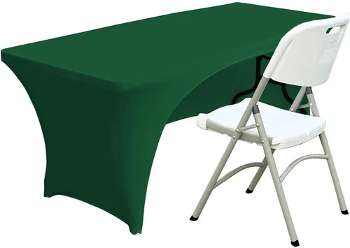 Miniatura 8 de ABCCANOPY - Mantel elástico de 1,2 m para mesa, ajustado, con parte trasera abierta, lavable, salvamanteles para mesas rectangulares, color negro