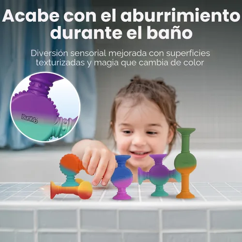 Miniatura 2 de BUNMO Juguetes de baño de succión - Conecta, construye, crea - Juguetes de baño - Horas de diversión y creatividad - Habilidades motoras finas