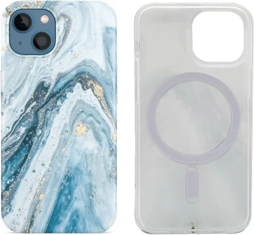 Miniatura 11 de Funda magnética para iPhone 13 y iPhone 14 de 6.1 pulgadas, compatible con carga MagSafe de poliuretano termoplástico suave, delgada, a prueba