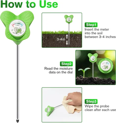 Miniatura 4 de UNIWA Medidor de humedad del suelo, medidor de agua para plantas de casa y plantas en macetas de interior, monitor de humedad del suelo para jardín
