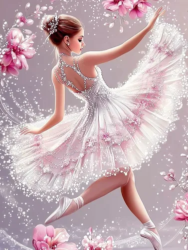 Yikenjoy Kits de arte de diamantes de bailarina para adultos – Kit de pintura de diamante de bailarina 5D para principiantes, decoración de pared de
