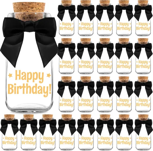 Miniatura 19 de Ethisa Paquete de 24 botellas de vidrio de leche vintage con cintas y calcomanías, regalos elegantes de baby shower para invitados y centros de ¡Es