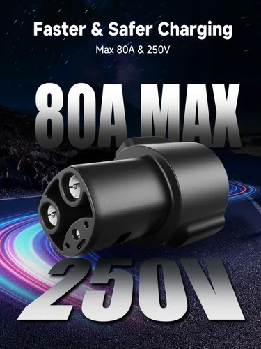 Miniatura 4 de Adaptador de carga J1772 a Tesla, adaptador de cargador EV de 80A 250V para Tesla Model S/3/X/Y/Cybertruck, compatible con cargadores J1772 de nivel