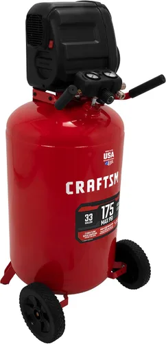 Miniatura 3 de CRAFTSMAN Compresor de aire de 33 galones, 175 PSI máximo, compresor de aire portátil, compresor de aire vertical para uso pesado, ideal