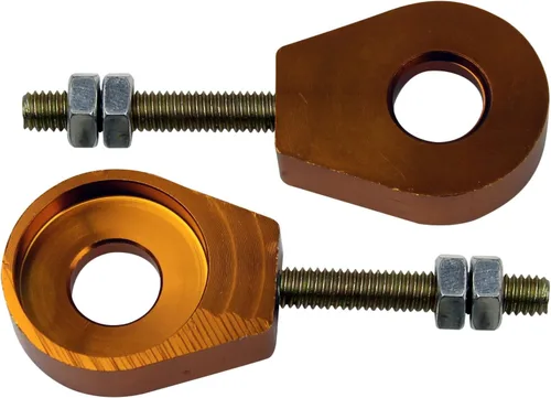 Bloqueo tensor de cadena de aluminio CNC dorado para motocicleta, 0.591 in para moto de suciedad, cuatrimoto, cuatrimotos, CRF50 SSR, 2 unidades