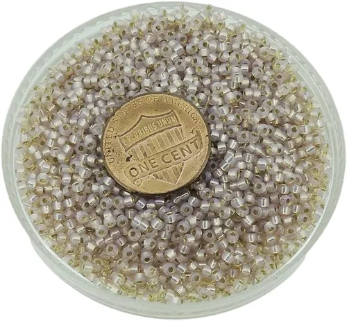 Miniatura 3 de Ahumado claro rosa plateado forrado Alabastro Miyuki 11/0 rocailles granos de semillas de vidrio 0.85 oz