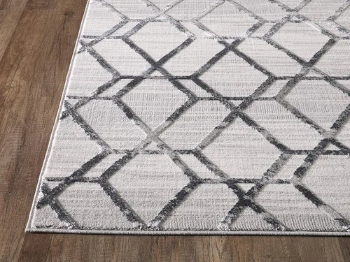 Miniatura 5 de Abani Nova Collection - Alfombra de 4 x 6 pies, diseño geométrico geométrico de color gris envejecido, alfombra decorativa ecléctica moderna