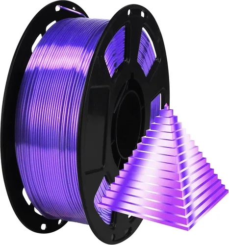 Miniatura 40 de Bblife - Filamento PLA multicolor de arcoíris, brillante, cambia rápidamente de color y tiene un efecto sedoso, material para impresión 3D, 2.2