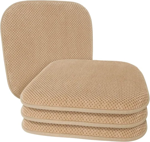 Miniatura 9 de Cojines para Sillas de Cocina Vino Rojo Antideslizantes de Espuma para Oficina, Cojines para Asientos Lavables, Almohadillas Gruesas y Suaves, Rojo