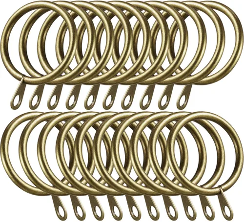 Miniatura 15 de Shappy Paquete de 40 anillos de metal para cortinero con ojales de diámetro interno de 0.98 pulgadas, se adapta a cortineros de hasta 0.7 pulgadas