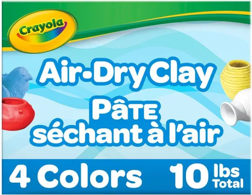 Crayola - Arcilla de secado al aire, colores clásicos, juego a granel (4), 2.5 lb arcilla de modelado para niños en baldes resellables Blanco
