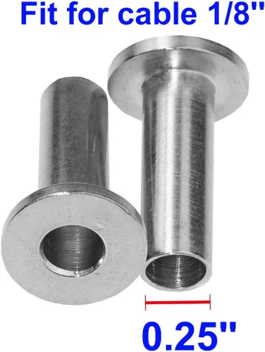 Miniatura 3 de Fundas protectoras para barandilla de cable de alambre de 1/8 pulgadas, postes de madera, barandilla de bricolaje, acero inoxidable T316 grado