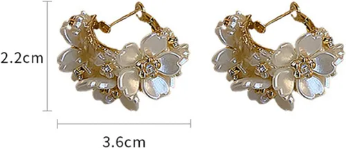 Miniatura 8 de Aretes para mujer, 1 par de aretes de aro geométricos brillantes con incrustaciones de diamantes de imitación a juego, aretes de círculo de empalme