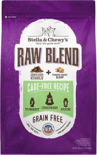 Miniatura 12 de Stella & Chewy's Raw Blend Premium Kibble - Comida para gatos sin granos, comidas ricas en proteínas, receta de pescado capturado en la naturaleza