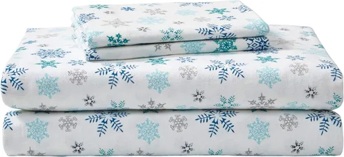 Miniatura 16 de Eddie Bauer - Sábanas individuales, juego de ropa de cama de franela de algodón, cepillada para mayor suavidad, decoración acogedora para el hogar