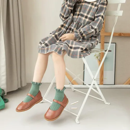 Miniatura 6 de Calcetines vintage de encaje al tobillo con volantes para niñas pequeñas