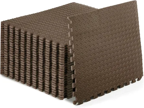 Miniatura 24 de ProsourceFit - Tapete de ejercicio tipo rompecabezas de ½ pulgada, losetas de espuma EVA entrelazadas para gimnasio en casa, para niños, negro, 24 x