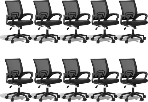 Miniatura 15 de Silla de oficina ergonómica, 330 libras, silla de escritorio de malla transpirable con soporte lumbar y reposabrazos, bloqueo giratorio de Negro