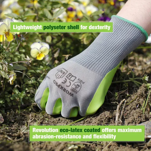 Miniatura 5 de WORKPRO 6 pares de guantes de jardín, guantes de trabajo con revestimiento de palma de látex ecológico, guantes de jardinería, guantes de trabajo
