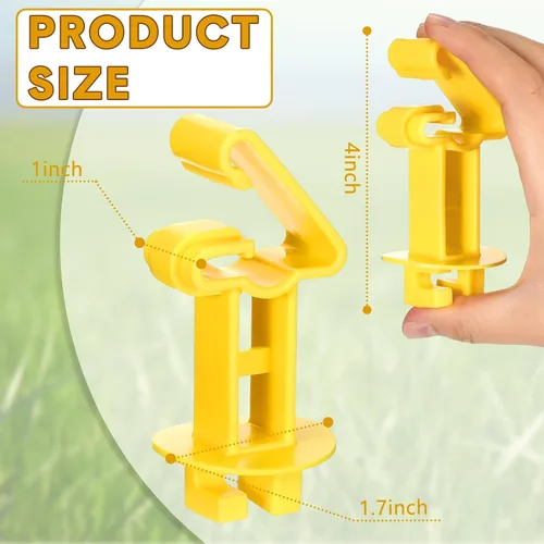 Miniatura 2 de Geiserailie 66 unidades aislantes eléctricos de poste en T, extensor de aislador de madera, cable eléctrico estándar, ajuste cómodo, clip de poste