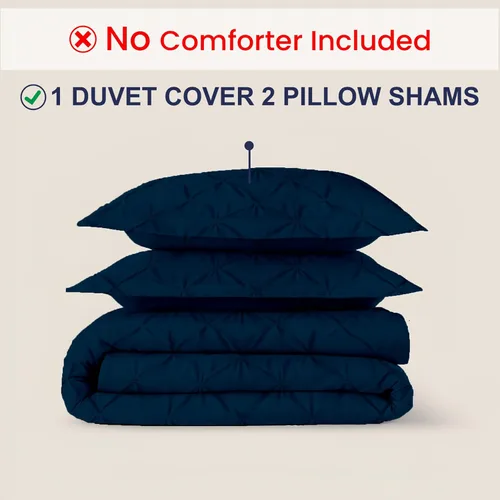 Miniatura 48 de Kotton Culture 1 Pc Twin/Twin XL Size Pinch Pleated - Pintuck Duvet Cover Only - 100% Egyptian Cotton Sateen -1000 TC Luxury Comforter Cover-Zipper