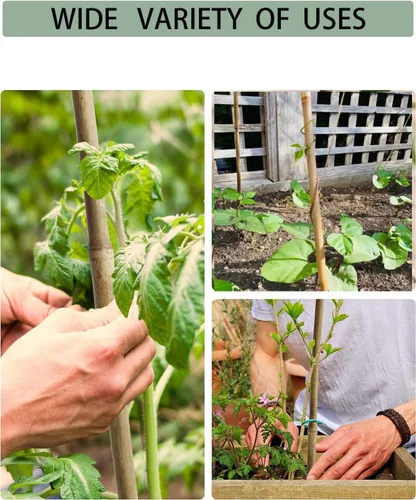 Miniatura 7 de Estacas de bambú de 4 pies con 100 bridas giratorias, estacas de jardín de bambú natural para tomates, pepino, uvas, judías, árboles, flores
