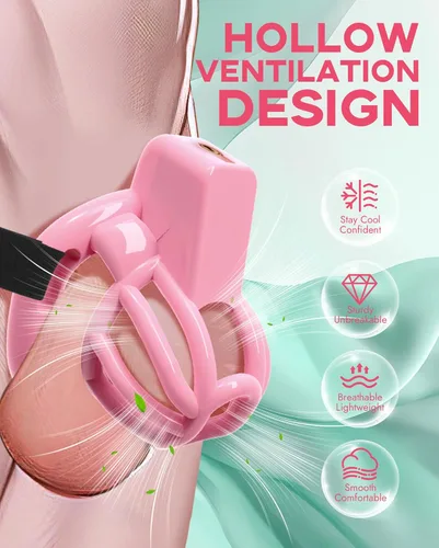 Miniatura 3 de Cinturón de Castidad Masculino Jaula para Pene - UTIMI Dispositivos de Correa de Castidad de Plástico Ajustable para Hombre Sissy Jaula de Ejercicio