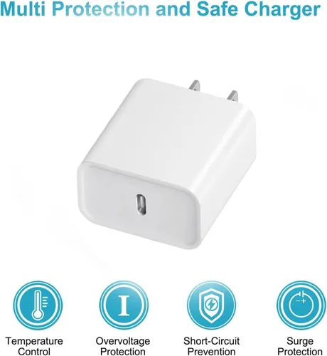 Miniatura 3 de Cargador rápido de 20 W, paquete de 3 cargadores de puerto USB-C con cable tipo c-c, para i Phone 17/16/15, i Pad y más (paquete de 3 blanco)