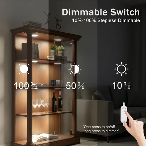 Miniatura 10 de Cefrank Paquete de 6 luces de disco inteligentes WiFi para debajo del gabinete, kit de iluminación 2700K-6000K, regulable, control remoto