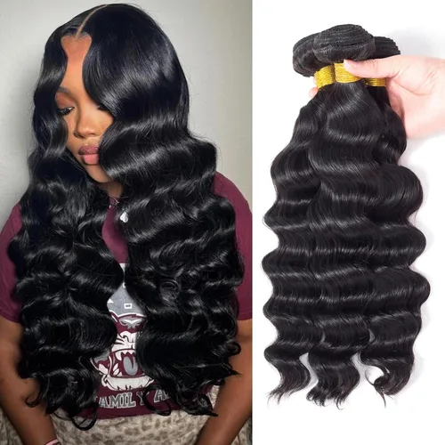 Miniatura 9 de Cabello Brasileño Ondulado Degradado de 2 Tonos 3 Paquetes Cabello Humano Virgen Remy Brasileño Paquetes de Tejido de Cabello Ondulado 100% Sin