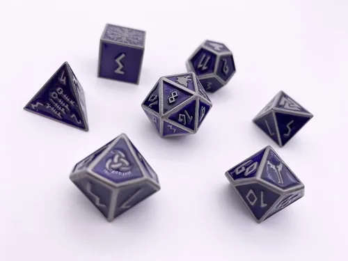 Norse Foundry Juego de 7 dados poliédricos Doppleganger serie nórdico completo de metal RPG Juegos de matemáticas DND Pathfinder