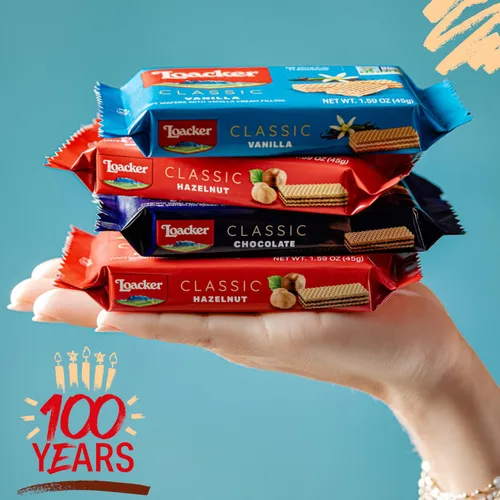 Miniatura 8 de Loacker Classic Wafers Mix - Galletas de obleas crujientes surtidas de primera calidad, paquete variado, avellana, chocolate, vainilla, chocolate