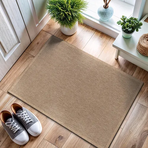 Miniatura 74 de CAMILSON Easy Alfombra de yute, 2 x 3 pulgadas, interiores y exteriores, fibra gris oscuro, para sala de estar, patio y cocina, diseño tejido