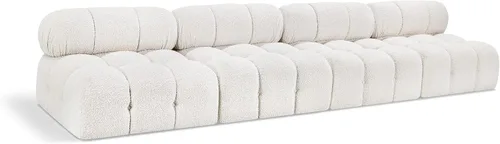 Miniatura 34 de Meridian Furniture 611Cream-S68A Colección Ames Moderno Sofá modular contemporáneo con tela de boucle color crema, modular para crear
