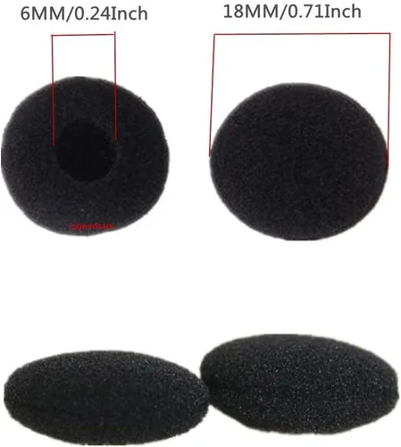 Miniatura 2 de Lsgoodcare 50 almohadillas de espuma suave para auriculares, almohadillas de esponja de repuesto, almohadillas de espuma, almohadillas protectoras