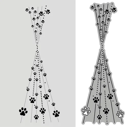 Troqueles de metal con diseño de pata de gato para hacer tarjetas, plantillas de corte para álbumes de recortes, álbum de fotos, plantilla de 08