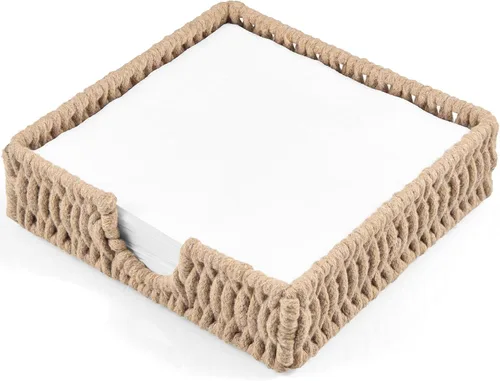 Miniatura 10 de Servilletero para mesa, servilleteros de cuerda de papel tejida para servilletas de papel, servilleteros de mimbre para mesa de cocina, decoración
