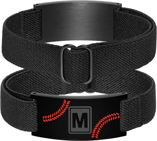 Miniatura 42 de Regalos de béisbol para niños y hombres, entrenador, equipo, niños, jugador, inicial, con letra A-Z, pulseras de béisbol, regalos de fiesta