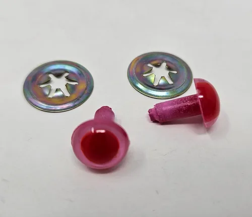 Miniatura 2 de Zim - Par de ojos de seguridad de conejo de plástico Albino rojo y rosa de 0.472 in para manualidades Amigurumi muñecas o marionetas (paquete de 8)