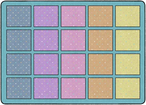 Miniatura 14 de Flagship Carpets Happy Squares Pastel - Alfombra educativa de área para aula en colores pastel para niños y maestros, calidad duradera
