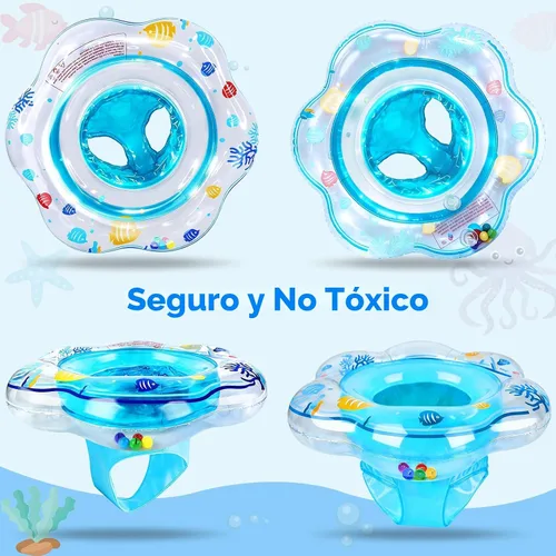 Miniatura 6 de AMENON Flotador de piscina para bebé con asiento para edades de 6 a 12 meses Double Airbags, Reinforced Seat, Non-toxic PVC, Leak-Proof, 30lb Azul