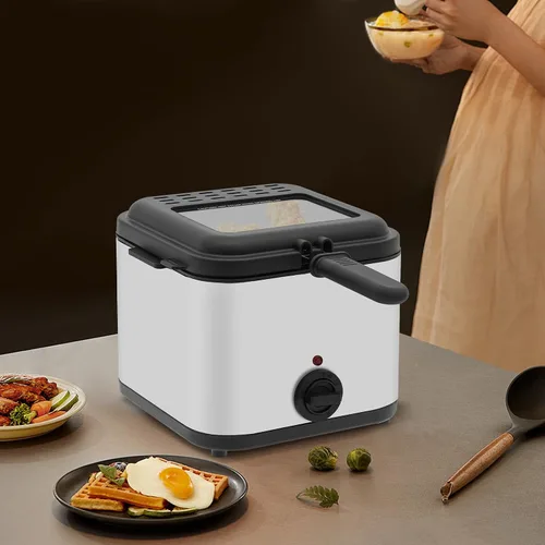 Miniatura 14 de Freidora profunda de 2.5 litros con cesta desmontable, potente freidora de aceite de uso doméstico de 1000 W con temperatura ajustable, protección