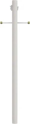 Miniatura 15 de Solus Poste de lámpara de entierro directo de 7 pies, poste de luz de aluminio para exteriores con brazo cruzado decorativo, sensor de atardecer a
